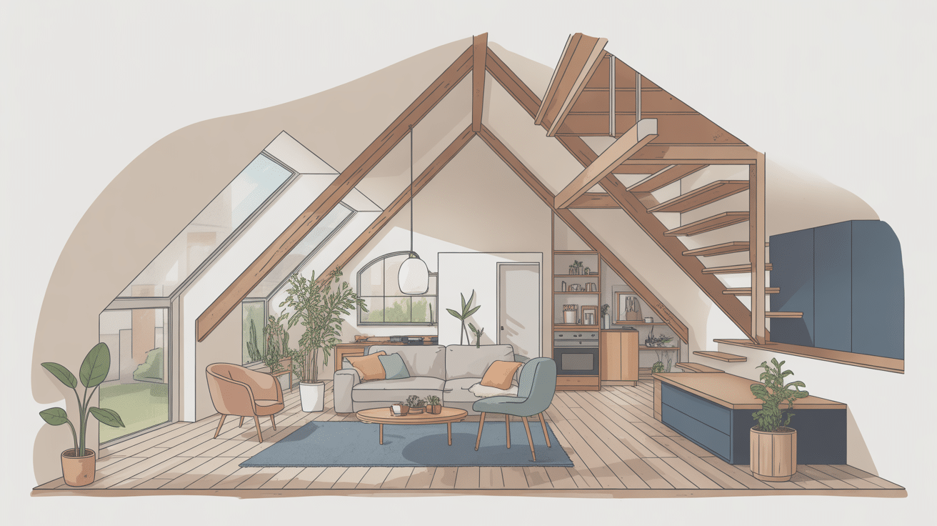 Illustration d’un aménagement de combles perdus dans une maison
