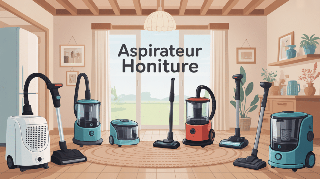 aspirateur honiture balai robot traineau illustration