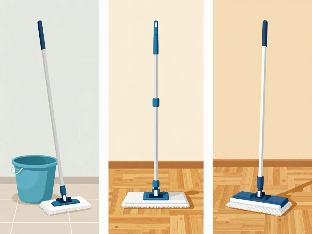 balai lavant classique, spray et rotatif sur différents sols