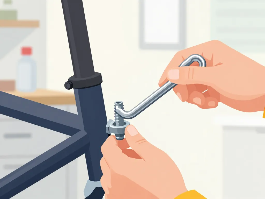 Utilisation clé Allen main sécurité sur vélo