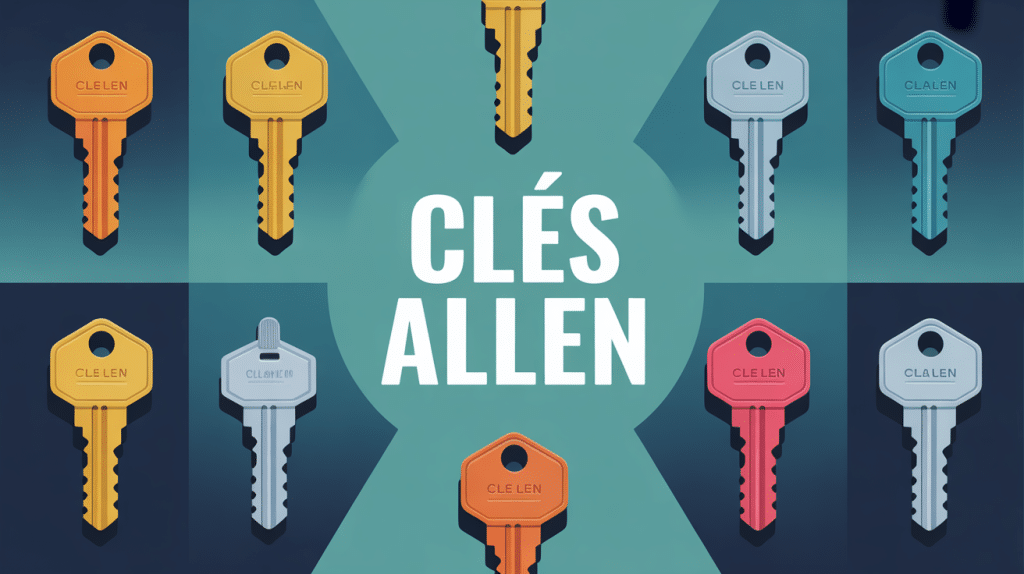 Clés Allen différents modèles atelier stylisé