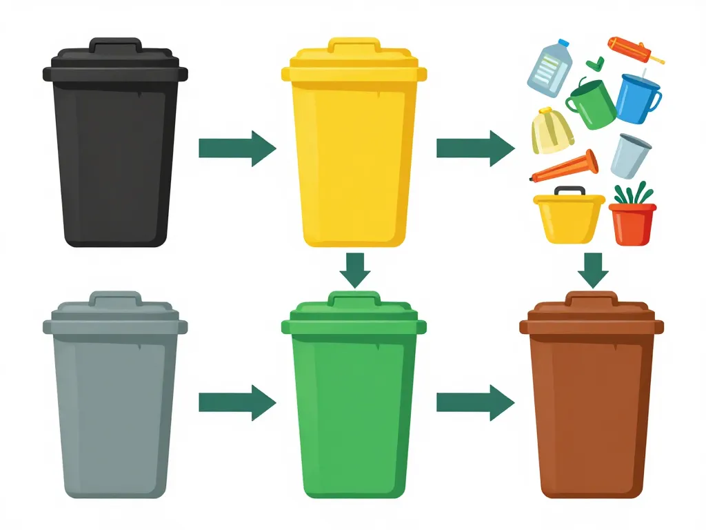 schéma couleurs poubelle noire tri déchets