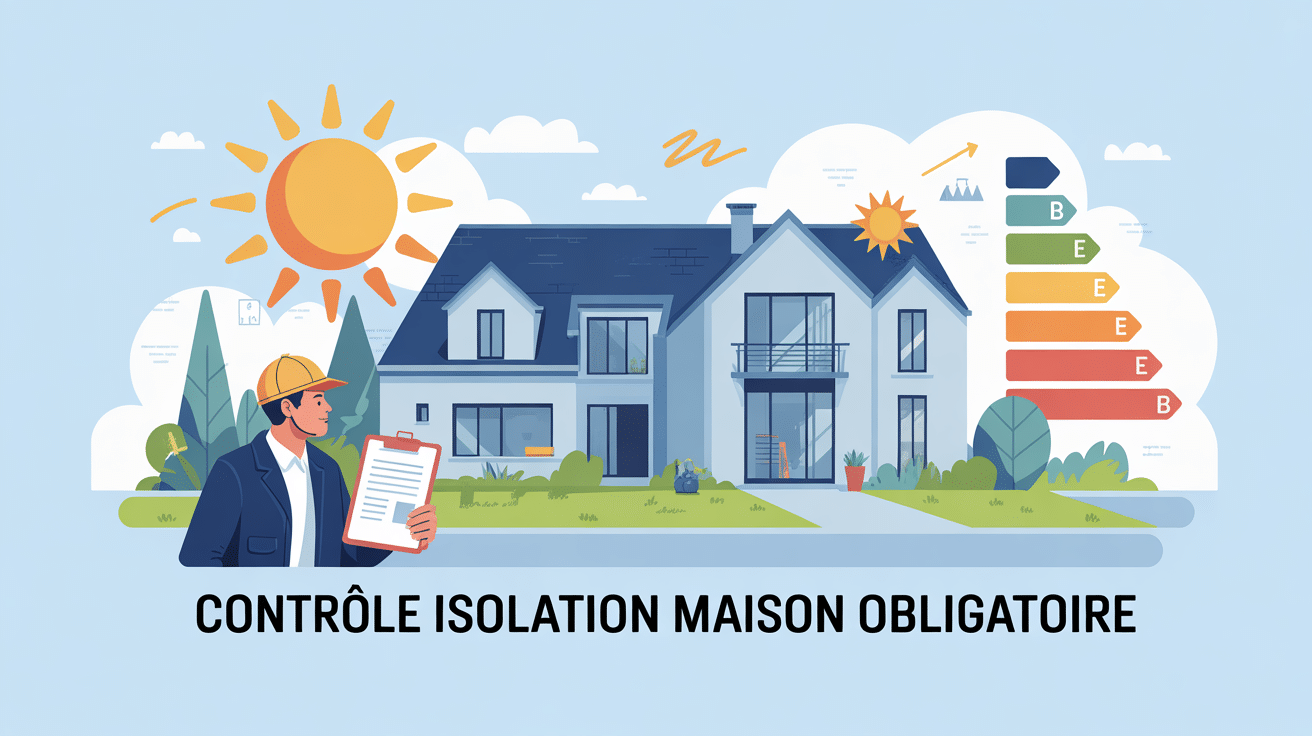 contrôle isolation maison obligatoire vue stylisée maison inspecteur