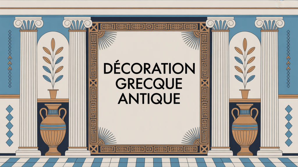 décoration grecque antique élégante colonnes vases couleurs méditerranéennes