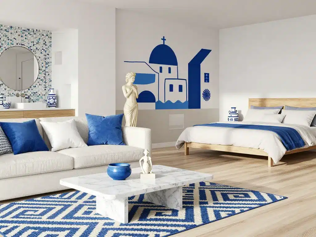 décoration grecque antique salon chambre salle de bain moderne