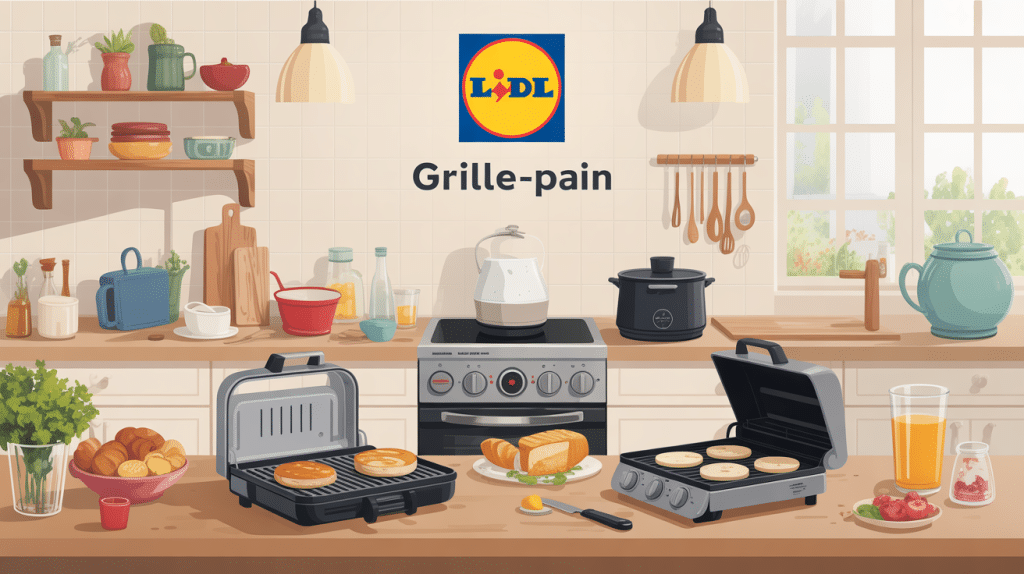 grille pain lidl gamme silvercrest sur plan de travail moderne
