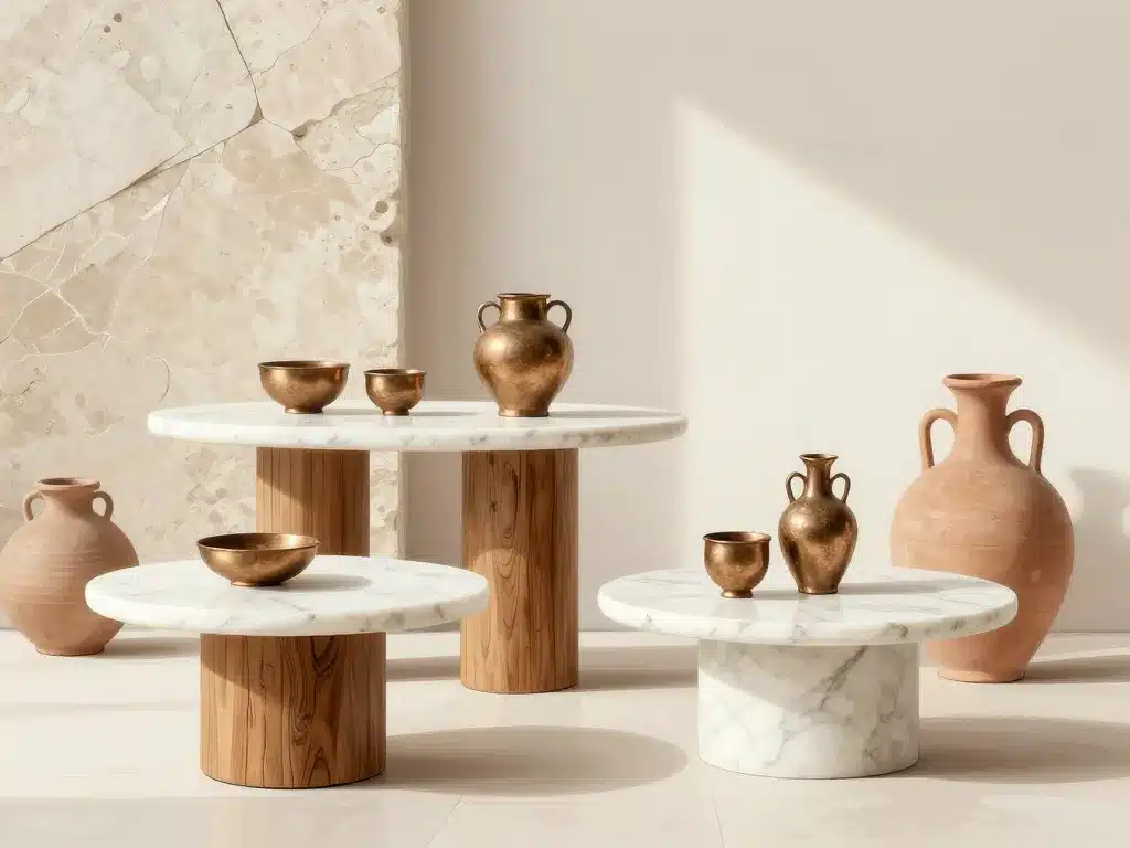 matériaux et textures décoration grecque antique marbre bois bronze