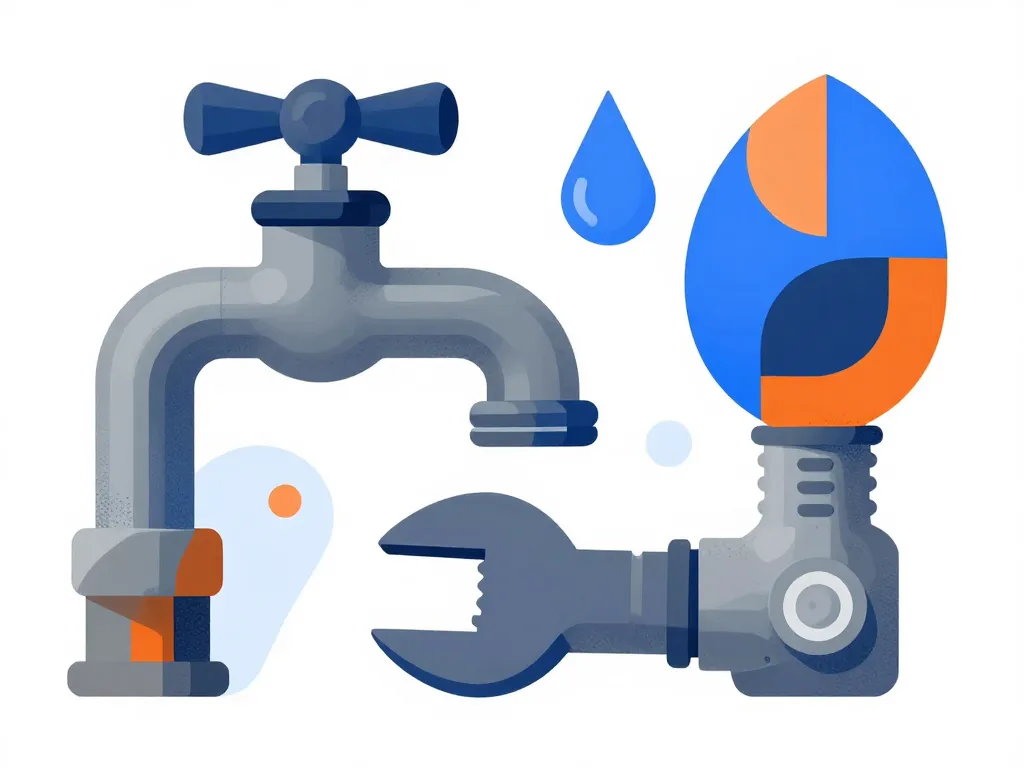 illustration éditoriale symboles plombier logo