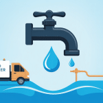 plombier logo moderne clef goutte camion