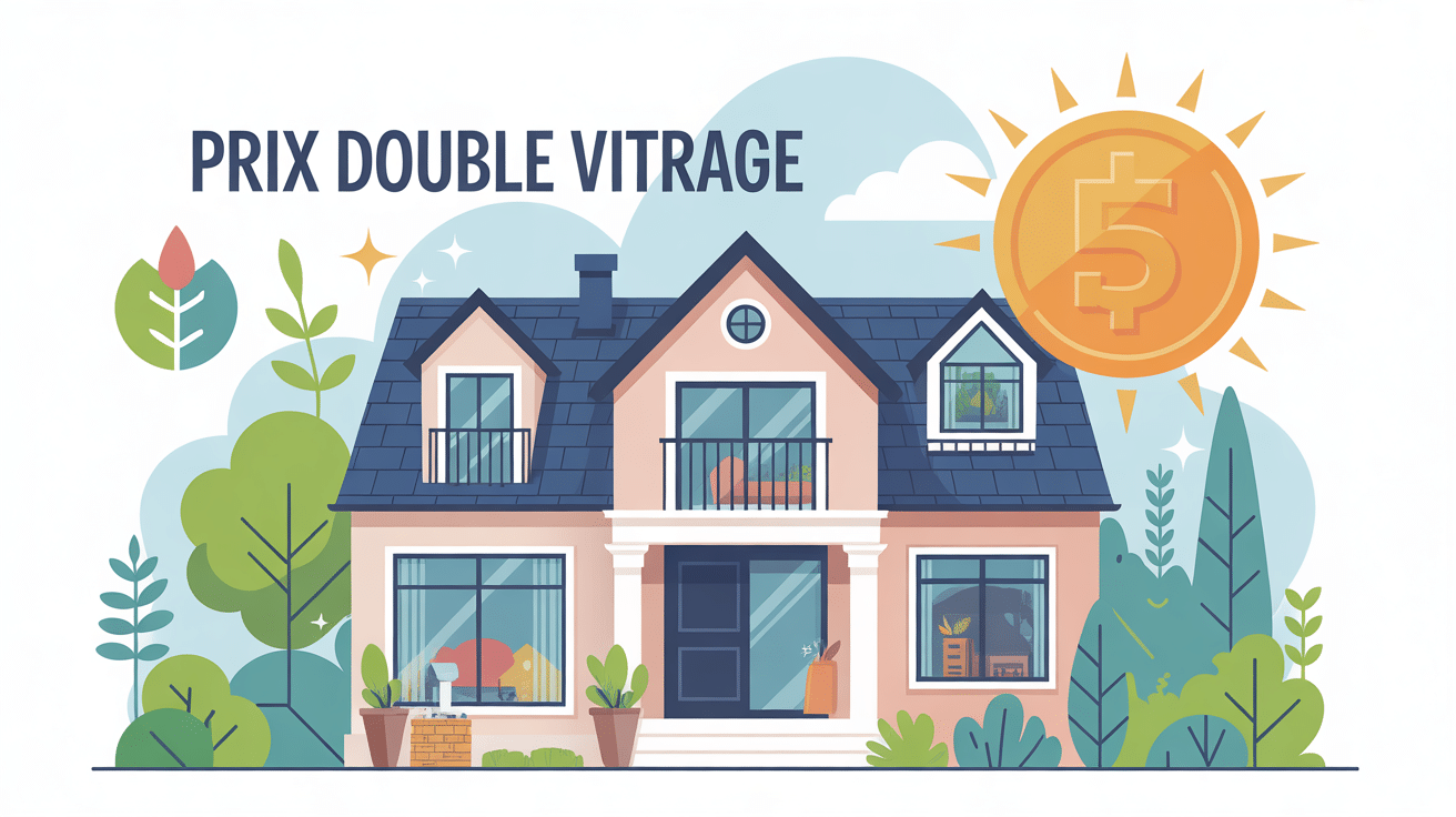 Illustration prix des doubles vitrages sur maison moderne