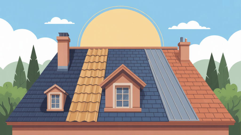 prix pour refaire une toiture, illustration des matériaux de couverture