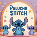 différentes stitch peluche dans décor enfantin