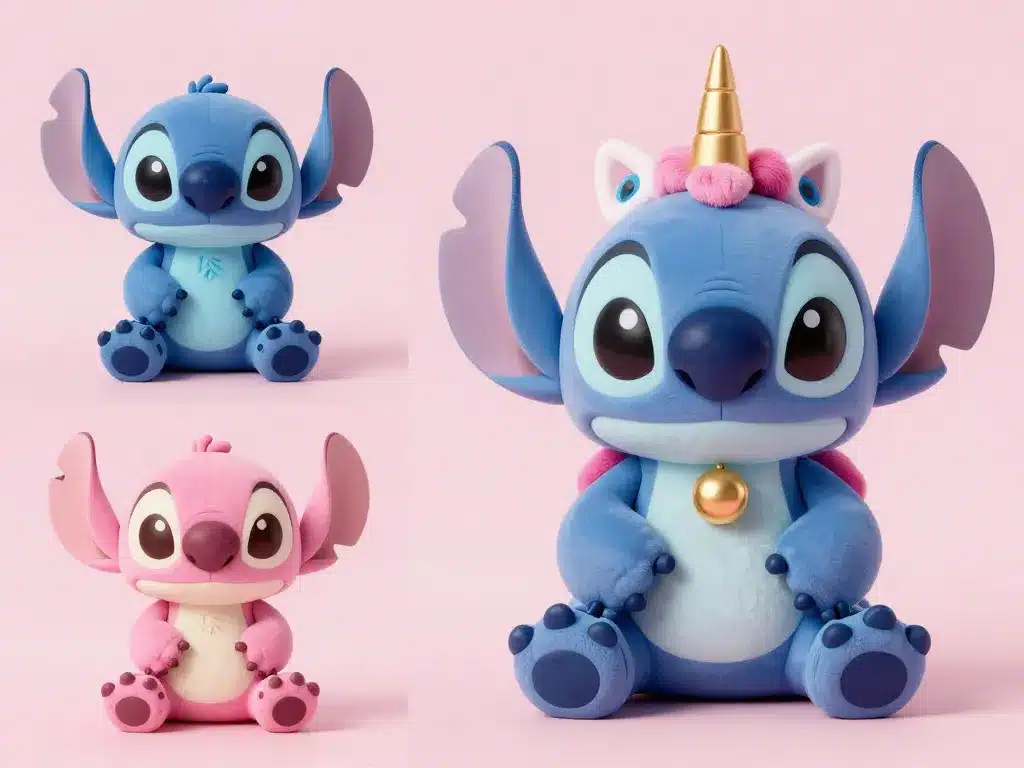 types de stitch peluche classique ange déguisée