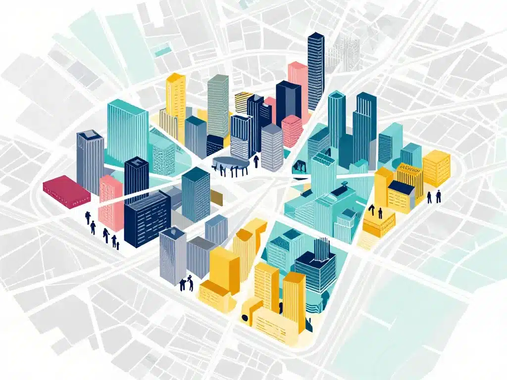 carte symbolique des quartiers sensibles à Troyes