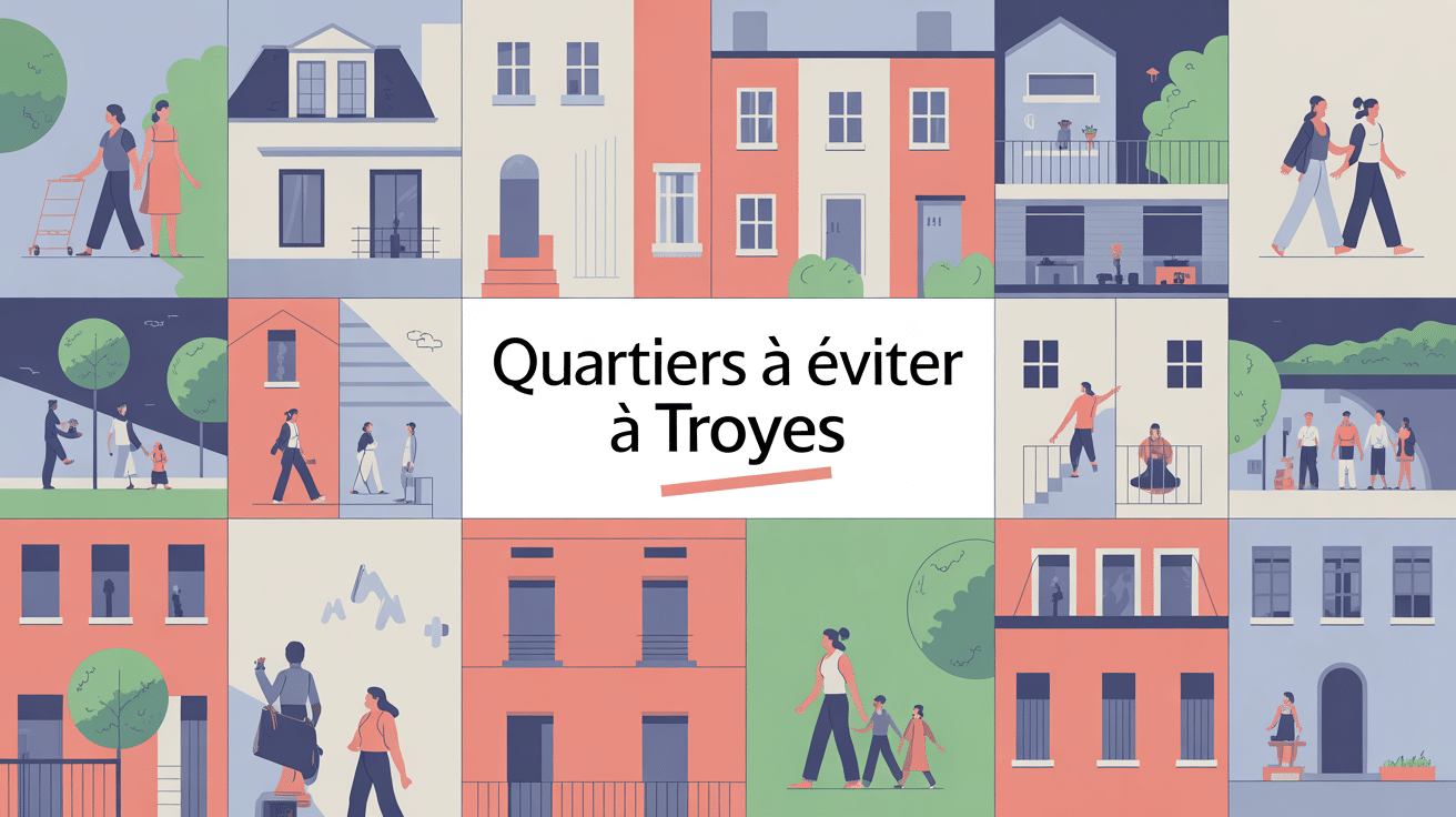 illustration des quartiers à éviter à Troyes, ambiance contrastée