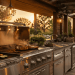 barbecue cuisine extérieure élégant sous pergola