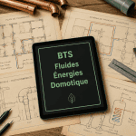 bts plomberie plans et outils sur bureau
