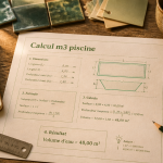 calcul m3 piscine fiche outils