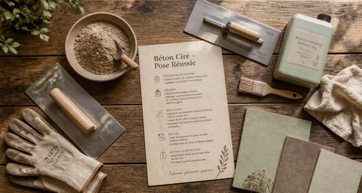 comment faire un beton cire outils sur table