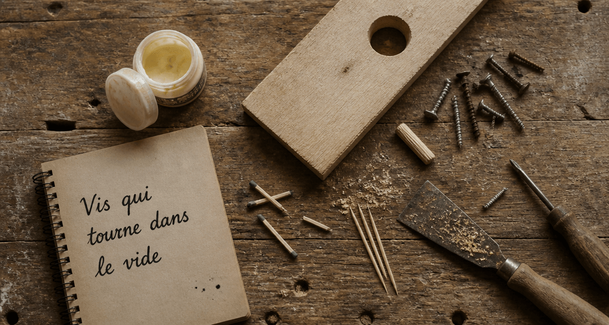 comment serrer une vis qui tourne dans le vide bois sur établi