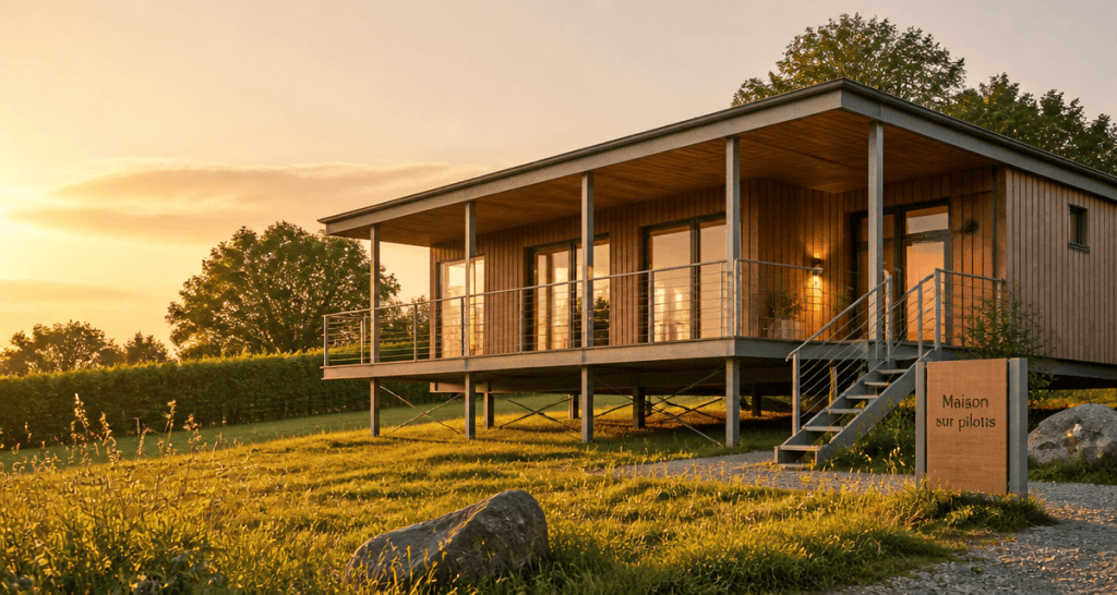constructeur maison sur pilotis sur terrain en pente
