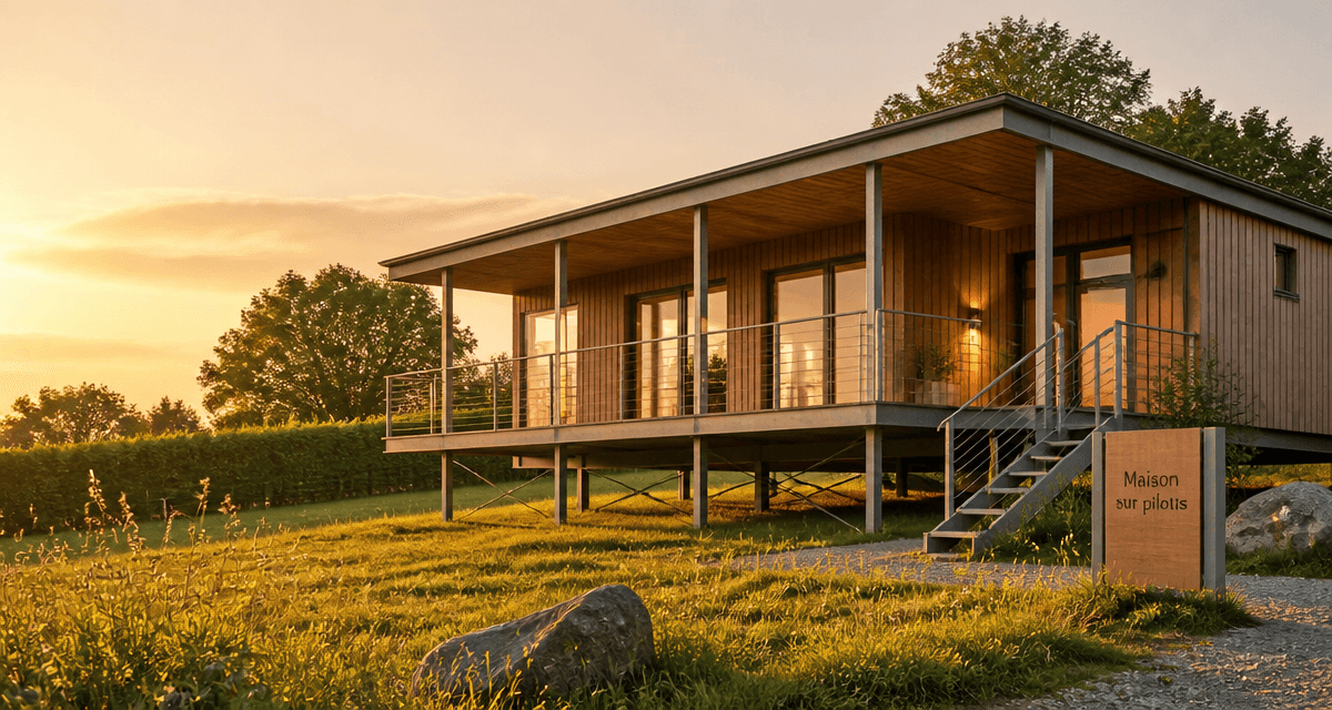 constructeur maison sur pilotis sur terrain en pente
