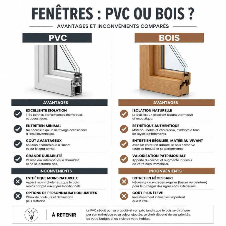 Comparatif des fenêtres en PVC ou bois pour la rénovation