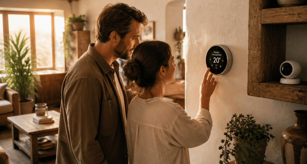 objet connecter thermostat caméra salon