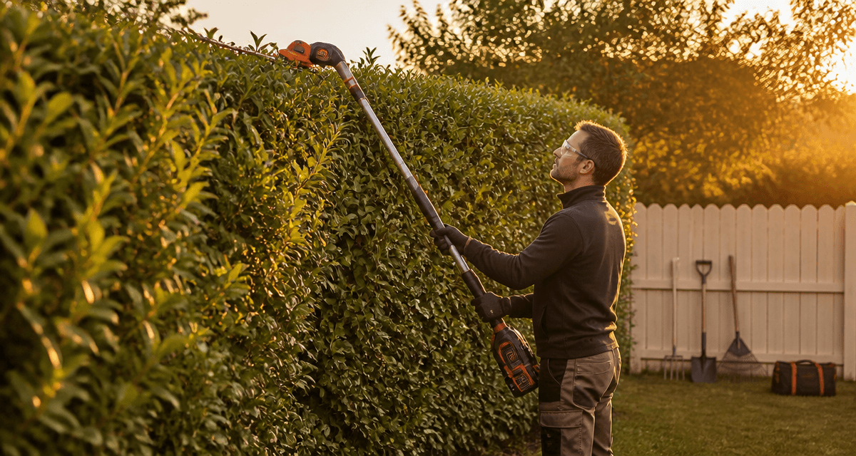 perche taille haies electrique jardinier haie