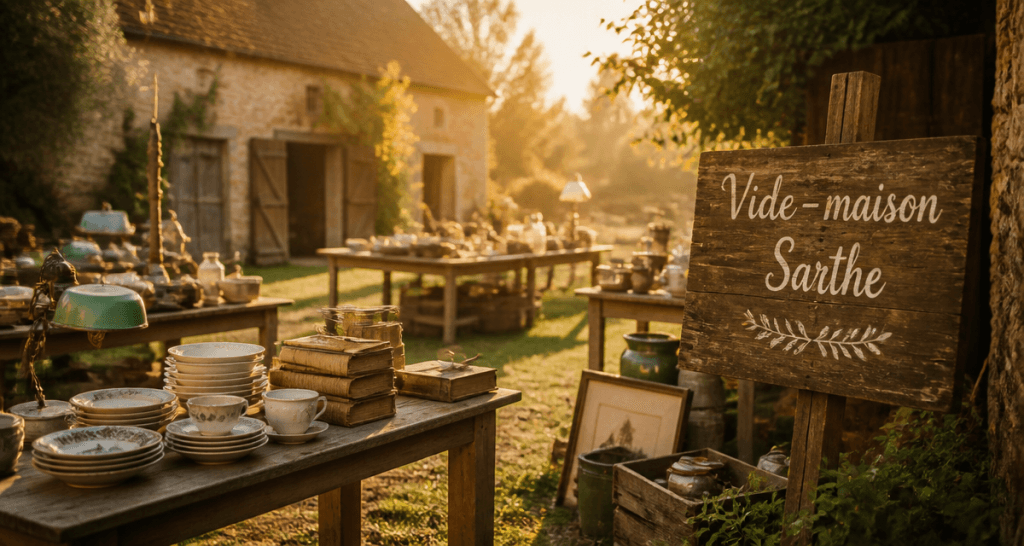 vide maison 72 cour ferme objets vintage