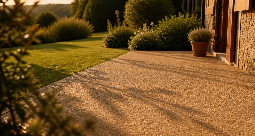 béton desactivé terrasse vue jardin