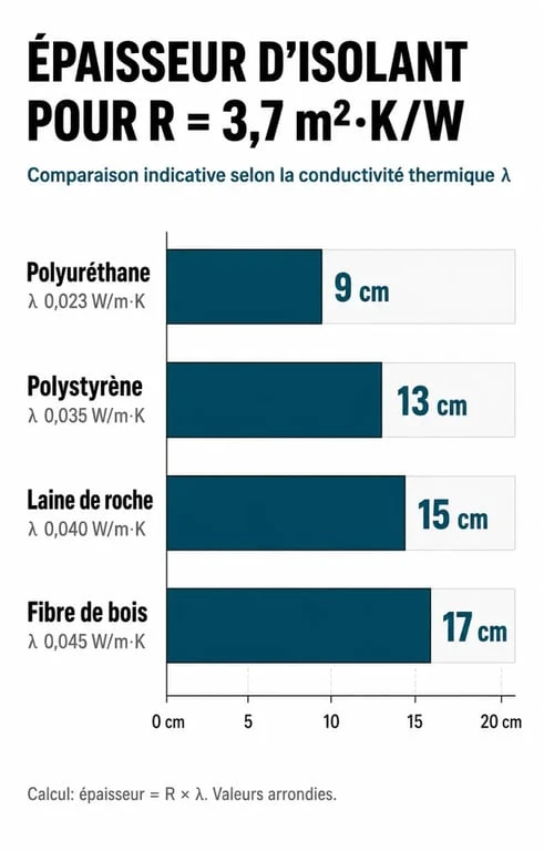 Comparatif des épaisseurs d'isolants pour une isolation thermique par l'extérieur efficace