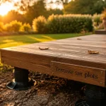 inconvénient terrasse sur plot bois jardin