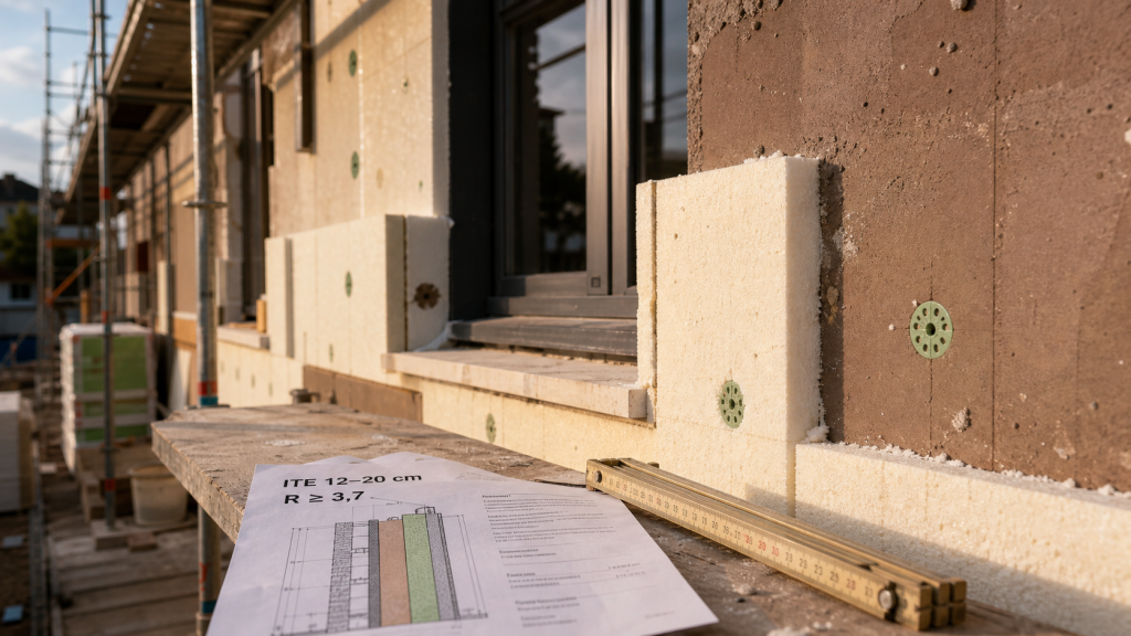 Isolation exterieure quelle epaisseur : ITE 12 à 20 cm sur façade