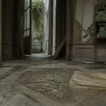 Maison abandonnée : porte entrouverte d’une maison sans maître