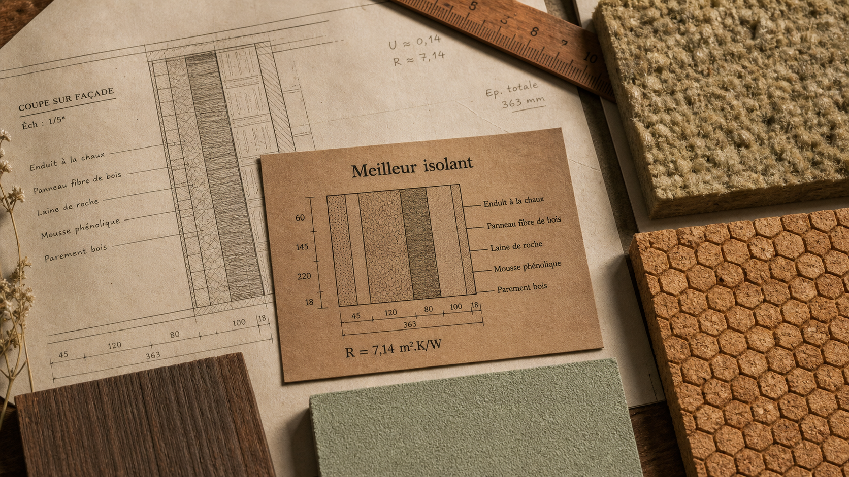 Meilleur isolant exterieur : comparatif des isolants façade en coupe