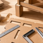Meuble en carton fabrication : planche de carton ondulé et traverses