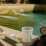 Nettoyer piscine verte : épuisette, brosse, bandelettes pH et filtre pour bassin cristallin