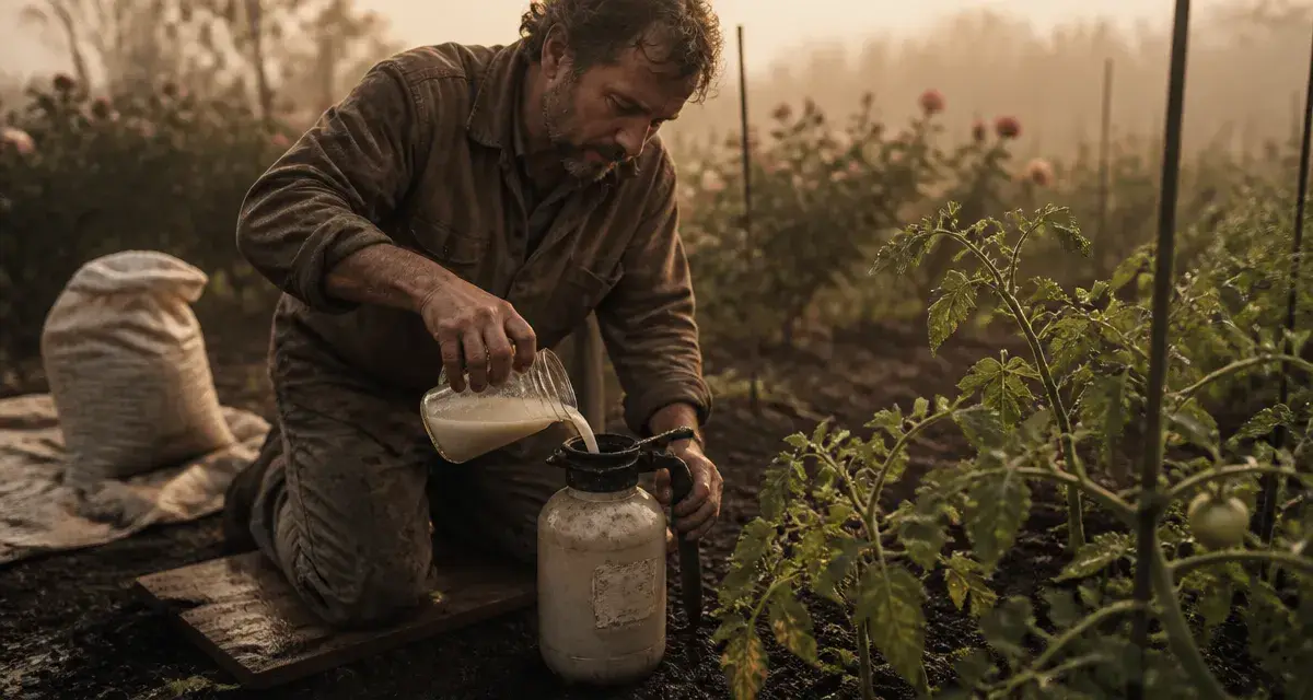 Par quoi remplacer la bouillie bordelaise : bicarbonate pulvérisé sur feuilles de tomates