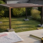 Pergola démontable sans autorisation sur plots : photo jardin