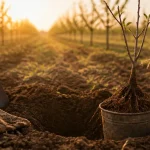 Quand planter un arbre fruitier : trou de plantation et jeune arbre