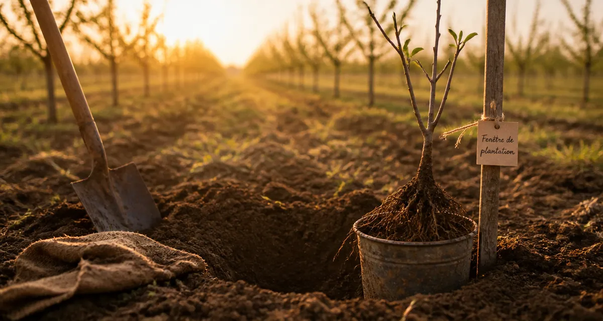 Quand planter un arbre fruitier : trou de plantation et jeune arbre