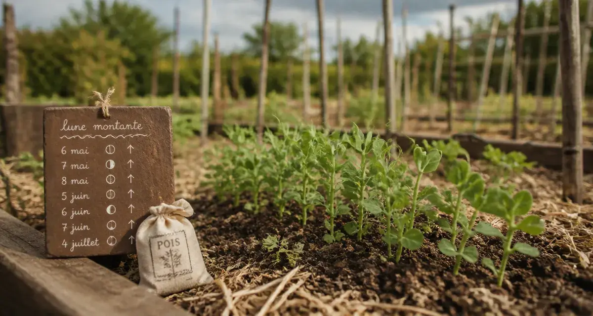 Quand semer les petit pois avec la lune : semis de petits pois au potager