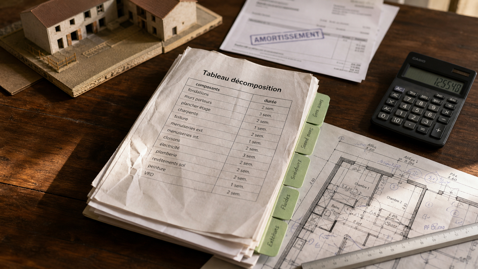 Tableau décomposition immeuble par composant pour optimiser l’amortissement