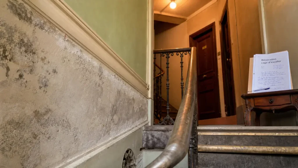 Cage d'escalier immeuble, sécurité incendie et matériaux de rénovation