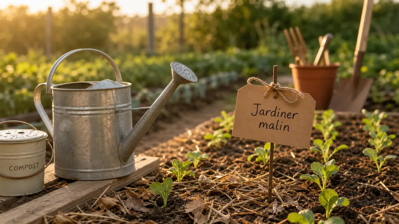 Jardiner malin : paillage autour des jeunes plants au potager