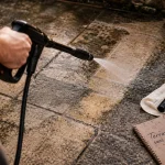 Kärcher pour nettoyer une terrasse : brosse et nettoyeur haute pression sur dalles