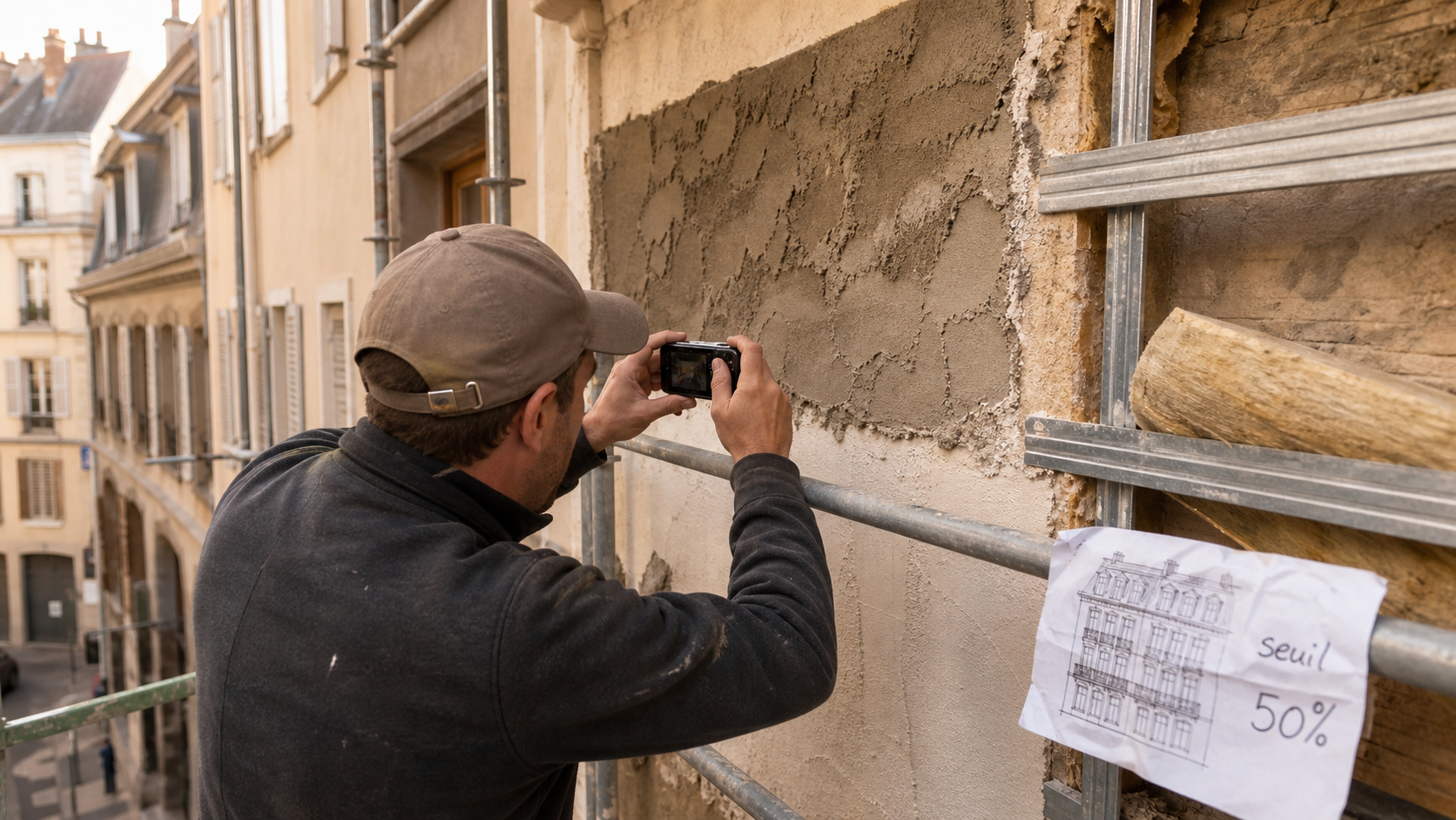 Obligation isolation extérieure immeuble ancien : façade à isoler 50%