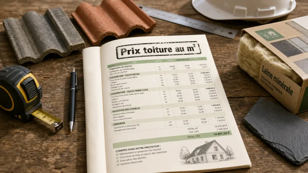 Prix toiture m2 : devis couvreur et tuiles, isolation