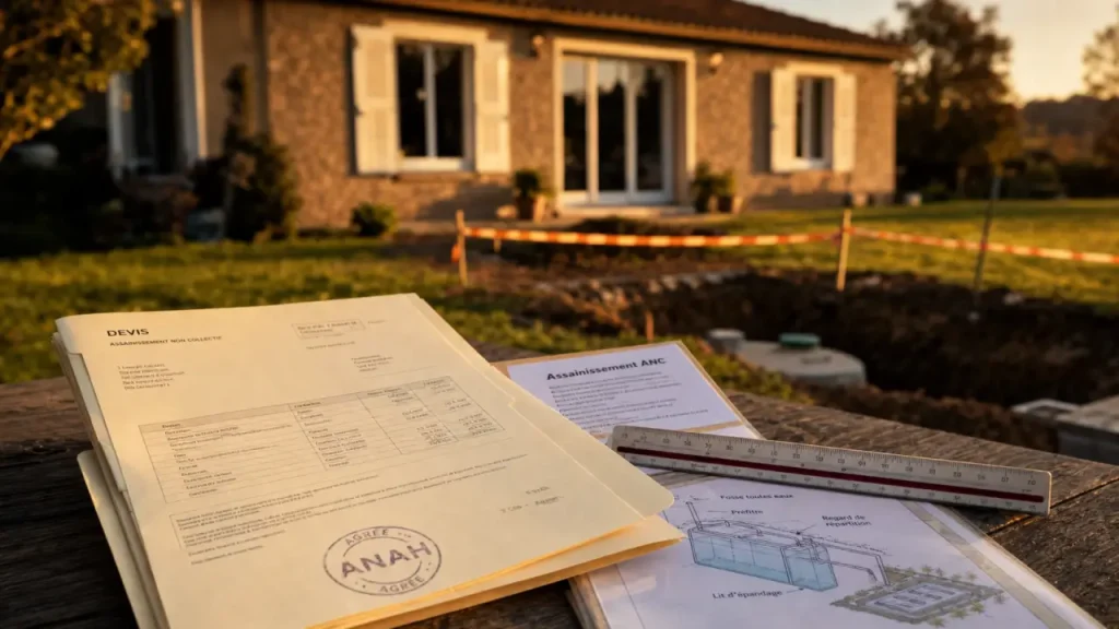 Subvention assainissement ANAH : dossier ANC et devis de travaux